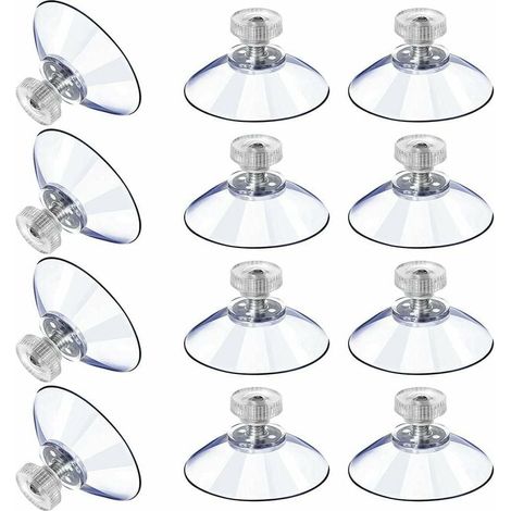 Ventose in plastica Trasparente Anti-collisione Ventosa Vite in gomma Dado in metallo Forte sostituzione ventosa in PVC trasparente con dado a vite 12 PZ (1/5)