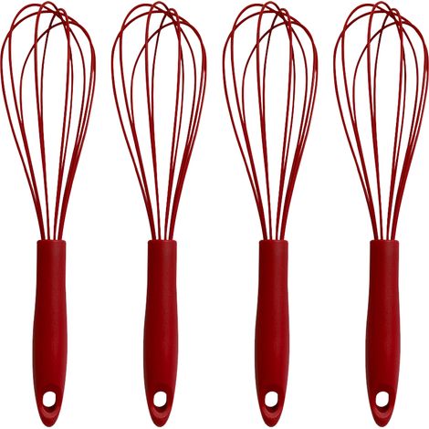 Fouet En Silicone - Acier Inoxydable Résistant Chaleur - Cuisine Et Pâtisserie Anti-Rayures - Lot De 4 (1/5)