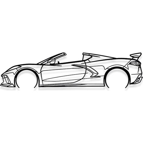 DECORACIÓN DE PARED DE METAL - DETALLADO CORVETTE C8 CONVERTIBLE - Decoración de pared - 100CM