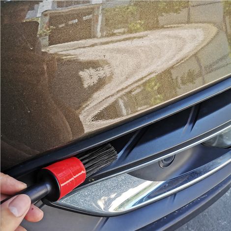 5 Pièces Brosse de Nettoyage Auto Intérieur Brosse Crevettes Fibre Synthétique Douce Accessoires Nettoyage Voiture SUV Camion Van Rouge (1/5)