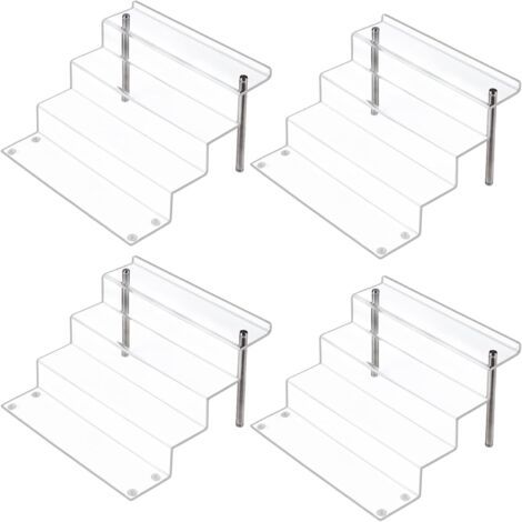 4 présentoirs pour figurines Pops en acrylique, grand présentoir transparent à quatre niveaux, idéal pour exposer ou collectionner, forme cupcake - lot de 4 (27,4 x 29,9 x 16,5 cm) (1/5)