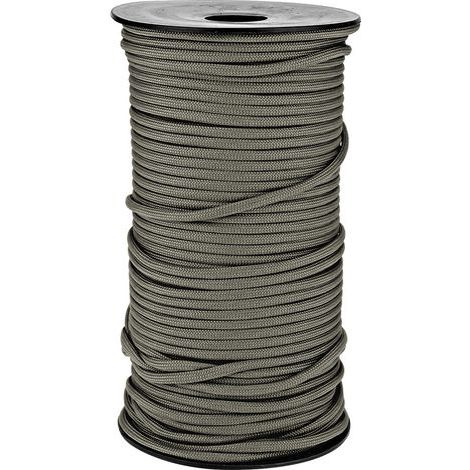 Corde de parachute robuste de 100 m, 9 brins, 4 mm, pour lanière, corde à linge, corde de camping (kaki) (1/5)