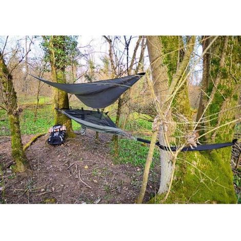Toile de hamac en soie de parachute avec moustiquaire (1/4)