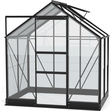 Vitavia Gewächshaus "Eris" 2500, schwarz, 2,5 m², 3 mm ESG