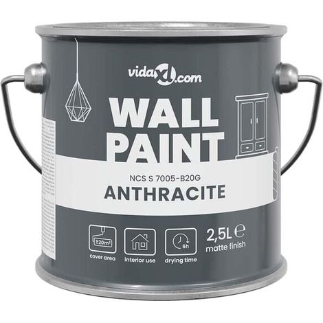 Peinture murale grise 2,5 litres, impression murale