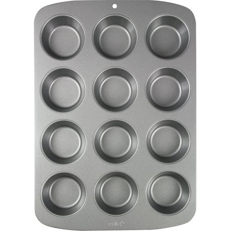 PME CSB110 Teglia Antiaderente, Carbonio, Grigio, 12 Muffin (1/4)
