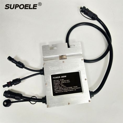 Micro-onduleur SMG260, onduleur solaire connecté au réseau, étanche à l'eau et à la poussière IP65, adapté aux systèmes photovoltaïques, compatible with les panneaux solaires. (1/4)
