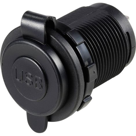 TRU COMPONENTS TC-12114140 USB A + USB C ® femelle encastré éclairé, LED bleue, ronde Contenu: 1 pc(s) (1/5)
