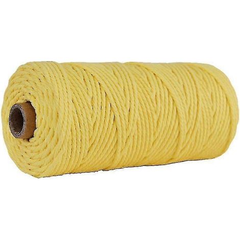 Cordon de macramé 3 mm 100 m, corde en coton torsadé à 4 brins, corde en coton naturel (beige) (d-583-a) CY (1/5)