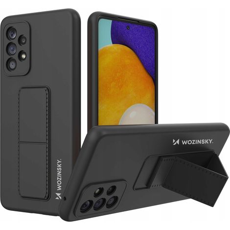 Custodia Wozinsky Kickstand in silicone con supporto per Samsung Galaxy A73, colore nero (1/5)