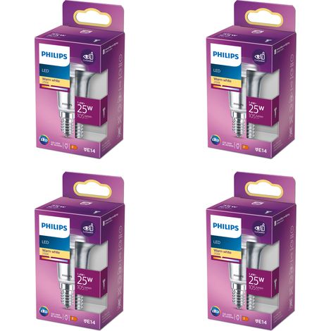 Philips Pack avantagé E14 Ampoule à réflecteur 25W Non dimmable Lumière blanche chaude - 4 pièces (1/2)