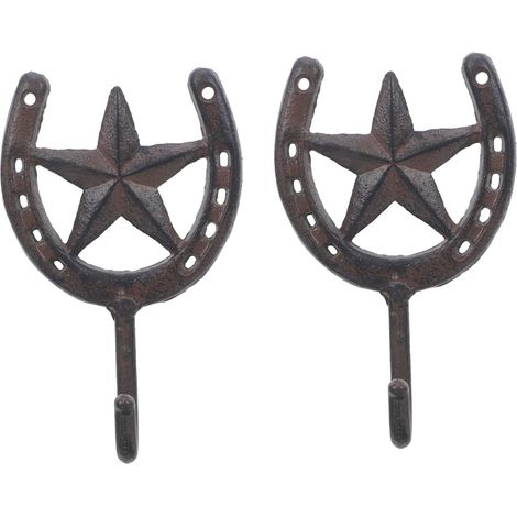 de 2 crochets muraux en fer marron pour suspendre chapeaux (1/5)