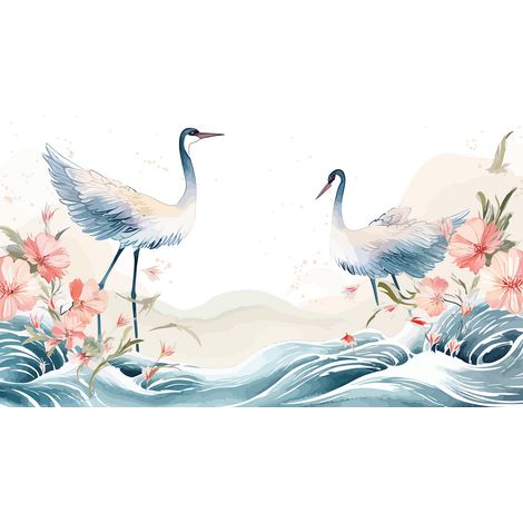 Papier peint panoramique - Paysage Oiseaux - 130 cm x 78 cm (1/2)