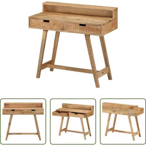 vidaXL Bois de manguier - Bureau 100x45x90 cm Bois de manguier brut solide (1/5)