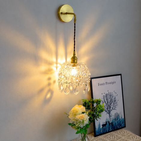 Applique murale en cristal et laiton modèle B avec LED 9W 3 couleurs incluse 36 × 36 × 36 cm 2 kg – Livraison gratuite