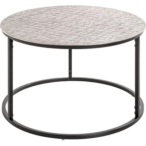 Table Basse Design "Galia" 59cm Argent & Noir (1/4)