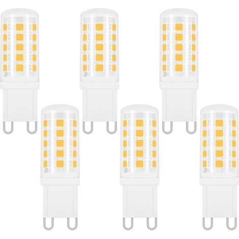 G9 LED 4W Blanc Neutre 4000K, 400LM, équivalent Halogène G9 40W 33W, 360 Degrés, AC 220-240V, LED Lampe Neutre pour Lumière Miroir, Lampe de Table, Non-dimmable, lot de 6 [Classe énergétique D]