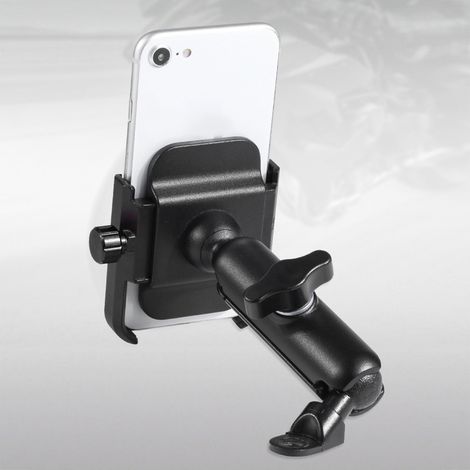 Support téléphonique vélo en alliage d'aluminium rotatif, support smartphone extérieur pour moto, vélo électrique et bicyclette - Noir, sans charge (1/5)