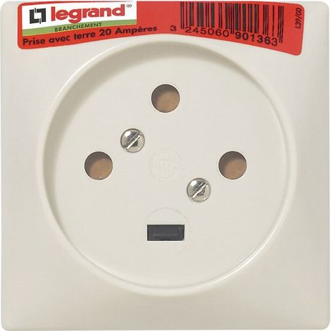 Legrand 090136 Built-in base 20 A - 3P+T - plate 80x80 - ivory (etiq)