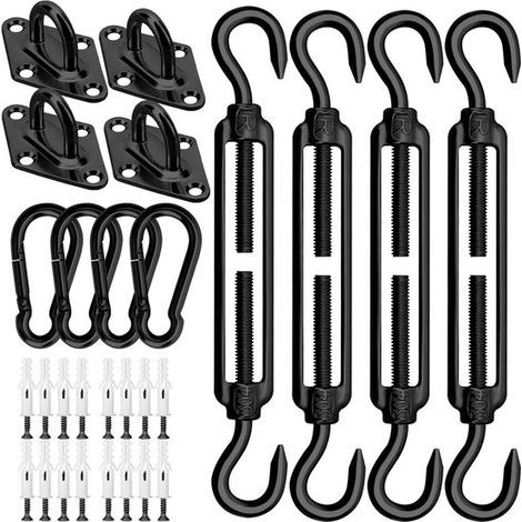 Kit de fixation pour voile d'ombrage en acier inoxydable, étanche, pour voiles triangulaires et rectangulaires (1/5)
