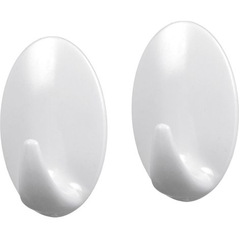 Hafthaken Jumbo, 2er Set, oval, ABS wei