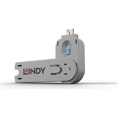 Blocco di sicurezza per porta USB di tipo A Lindy con chiave, blu, 40622 (1/5)