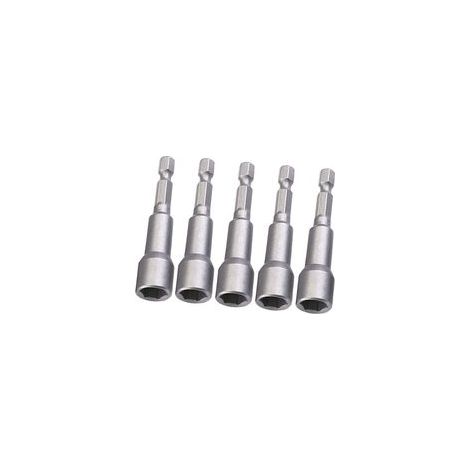 Porte-embout magnétique, douille hexagonale de 8 mm avec système de changement rapide, compatible avec les perceuses portatives, les perceuses sans fil – Kit de 5 pièces (1/5)