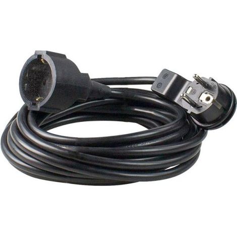 Verlängerungskabel Flachstecker 5 m schwarz IP20 H05VV-F 3G1,5