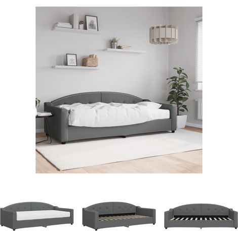 The Living Store Tagesbett mit Matratze Dunkelgrau 90x200 cm Stoff - Betten & Bettgestelle (1/5)