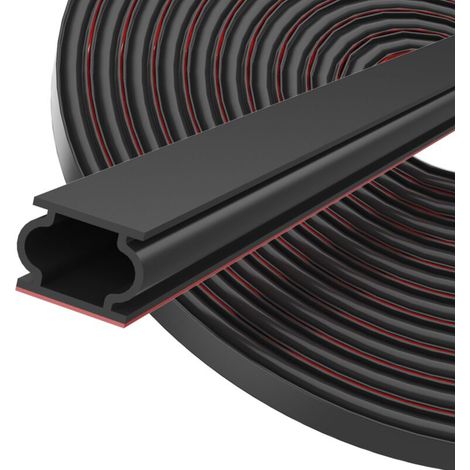Door Seal, Self-Adhesive, 10mm(W) x 8mm(D)/6m(L) for Door Frame, Flexible, Waterproof, Rubber, Black