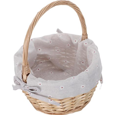 Panier Garçon et Filles Tressé en Osier avec Anse, Panier Décoratif Respirant 25x20x20 Cm, pour Projets Créatifs et Conservation de Fleurs Fraîches (1/5)