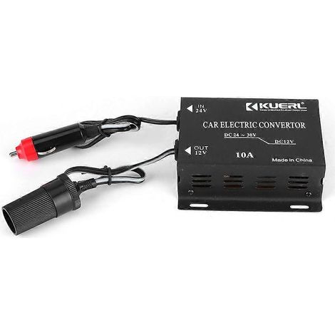 Convertisseur de tension 10 A 24 V vers 12 V pour voiture - Transformateur abaisseur universel pour camping-cars et camions (1/4)