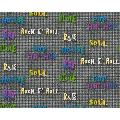 A.S. Creation Papier peint Boys & Girls multicolore metallise noir 10,05 m x 0,53 m 936233