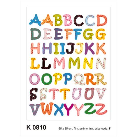 sticker mural l'alphabet vert, orange et bleu  - Sanders & Sanders