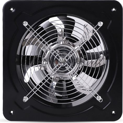 Vierblättriger Wandventilator Abluftventilator Metallventilator Ventilator Lüfter Abluft Wand Gebläse Für Wohnungsbelüftung Schwarz 2800 U/min 220V