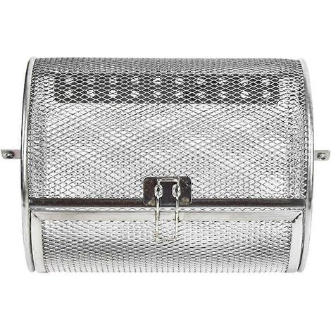Drehspießgrill aus Edelstahl, Ofenkorb zum Braten, Backen, für Erdnüsse, getrocknete Nüsse, Kaffeebohnen, BBQ, 14 x 18 cm