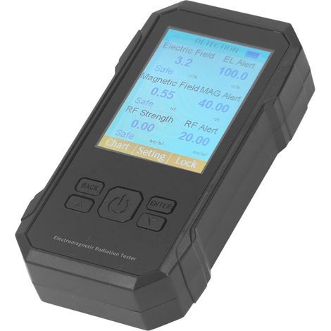 Testeur EMF détecteur de rayonnement de champ électromagnétique de haute précision pour la cuisine, le bureau, l'industrie, la chasse aux fantômes, noir (1/5)