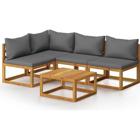 Maison Exclusive - 5-tlg. Garten-Lounge-Set mit Auflagen Massivho