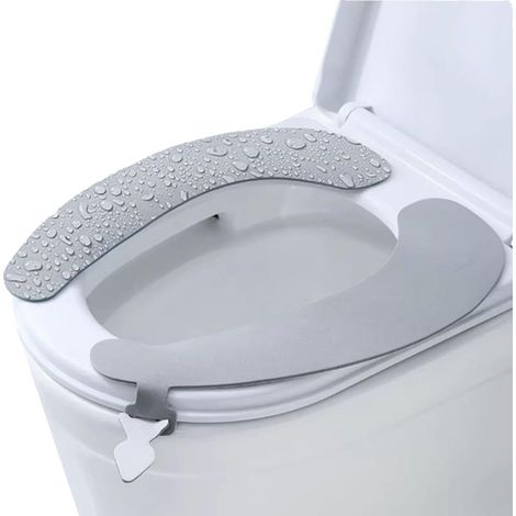 CCYKXA  Self-adhesive toilet seat cover - Toilet seat cover - Bathroom accessory with double flap divider for hotels, bedrooms, camper vans and homes (1/5)