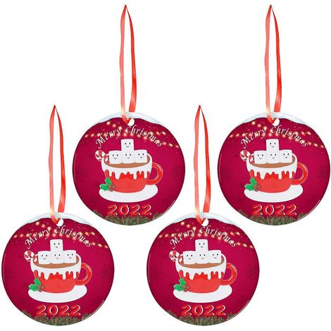 Regalo de Navidad para ella, regalo para Navidad, colgante para árbol de Navidad, decoración de 4 piezas (1/5)