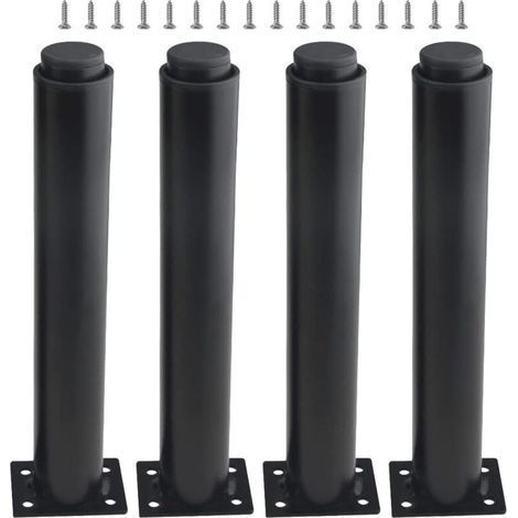 4er-Set verstellbare Metallmöbelfüße – Verstärkter Stahl – Einbrennlackierung – Rost- und korrosionsbeständig – 25–42 cm, schwarz (1/5)