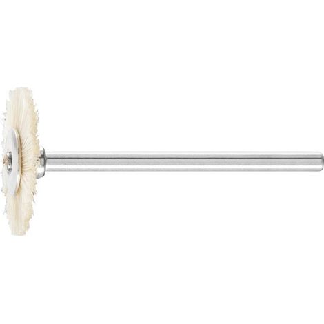 Minirundbürste RBU 2202/3 SBW D22xB0xL6mm Naturborsten weiß Schaft-Ø 3 mm (1/4)