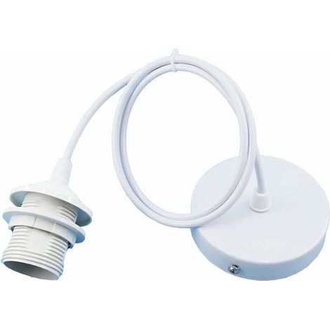 E27 Porte Lampe Suspension,E27 Pendentif Lampes Suspendues Accessoire avec  Câble Base de Lampe,Base de Lampe de Lampe Suspendue,pour Chambre, Salon, Couloir Blanc 1m