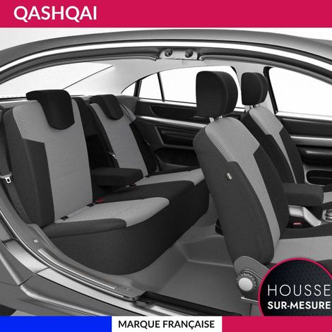Housses de siège sur mesure pour QASHQAI (12/2013 à 05/2021) Housse Voiture / Auto d'intérieur Jeu complet en tissu (1/5)