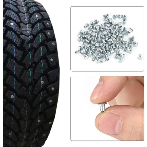 Lot de 100 Vis à Neige 6,5mm Anti-Dérapantes pour Pneus Moto, Auto, Quad et SSV (1/5)