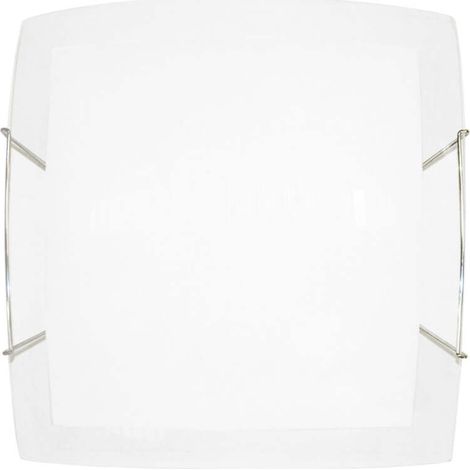 Plafonnier avec crochets en fil d'acier et plaque de verre blanche - 1xE27