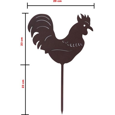 Fer forgé peint animaux maison décoration jardin pots jardinières potager au choix : coq  29 x 23 h cm