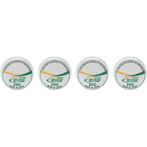 Pâte propre rafraîchissante pour pointe de soudure, 4 pièces, poudre d'étain, résurrection pour tête de fer à souder en oxyde, 20g
