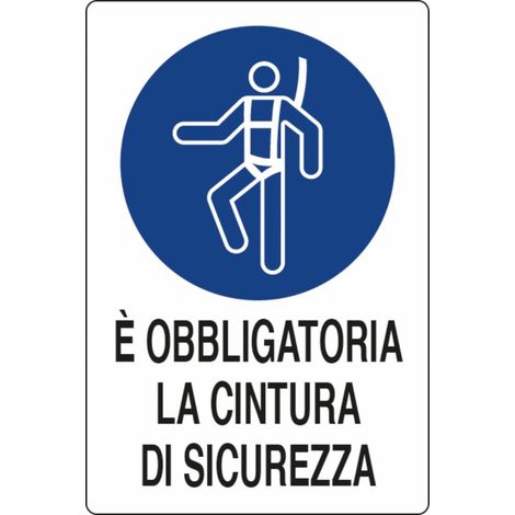 Cartello segnaletica "obbligatora cintura di sicurezza" 30x20