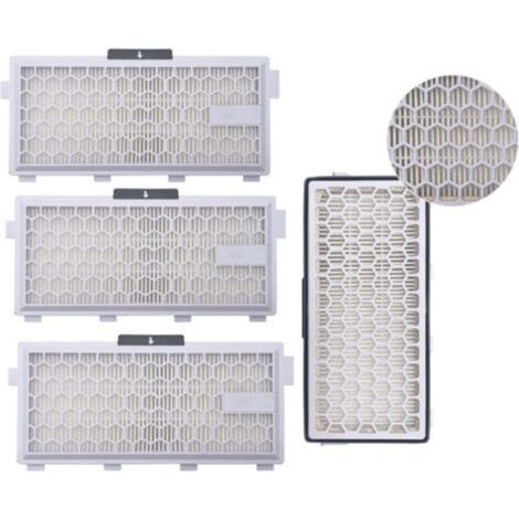 Lot de 4 filtres HEPA Airclean Plus 50 pour aspirateur Miele Complete C3 Powerline, S8340 - Air Clean SF-HA 50 pour Complete C2 C3 Compact C1 C2-2 - Lot de 2 pièces de rechange Supremery